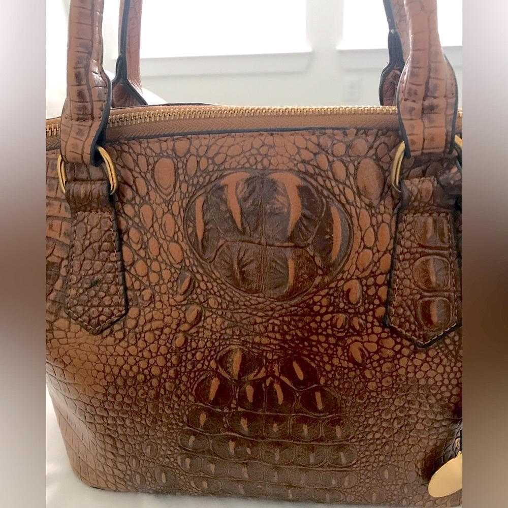 Crocodile Pebbled Handbag Purse Brown  Final Sale